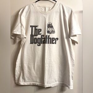 The Dogfather Short Sleeve T Shirt, white not sure size. Y2K